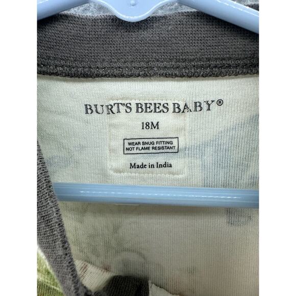 Burt's Bees 18 Month Baby One Piece Zip Up Dinosaurs Organic Cotton - Picture 7 of 7